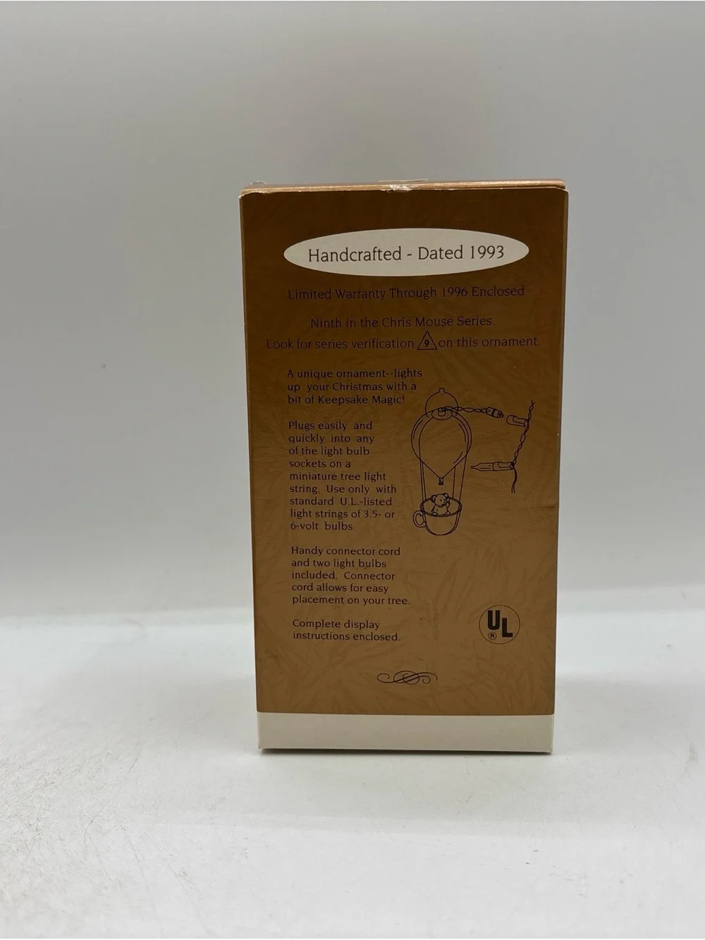 Hallmark Keepsake Ornament 1993 Vintage Chris Mouse Flight 9th In Mouse Series
